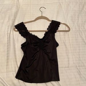 Thrifted black lingerie type tank top! Never worn!